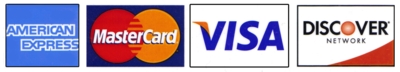 American Express, Mastercard, Visa & Discover Network Logos